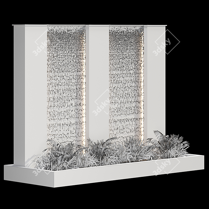 Serene Cascade Water Fountain 3D model image 3