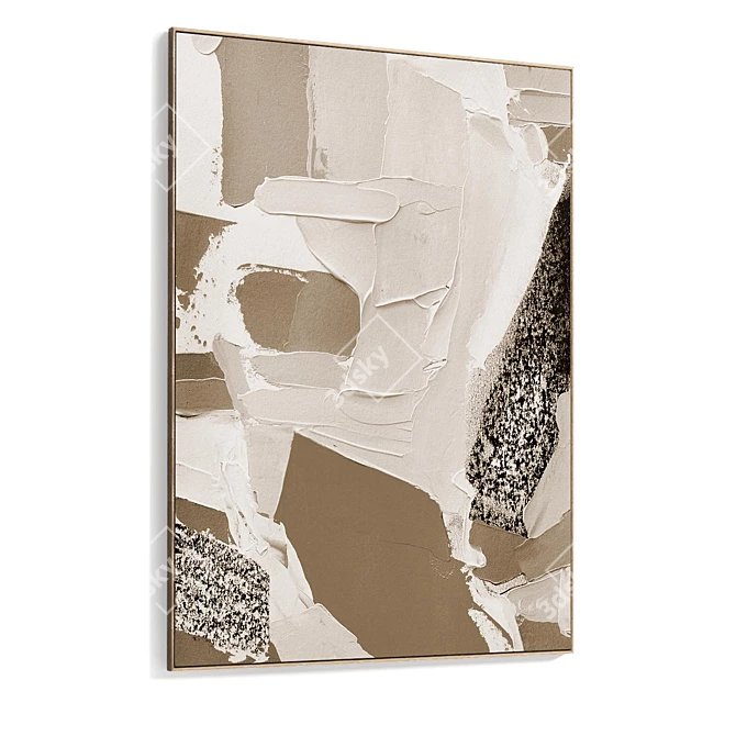 Plaster Dual Photo Frame Set 3D model image 5