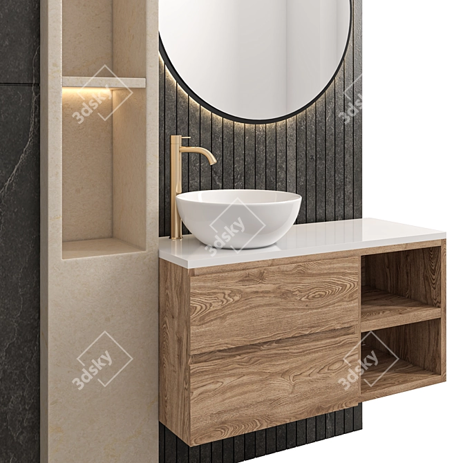 Modern Bathroom Furniture Set 3D 3D model image 3