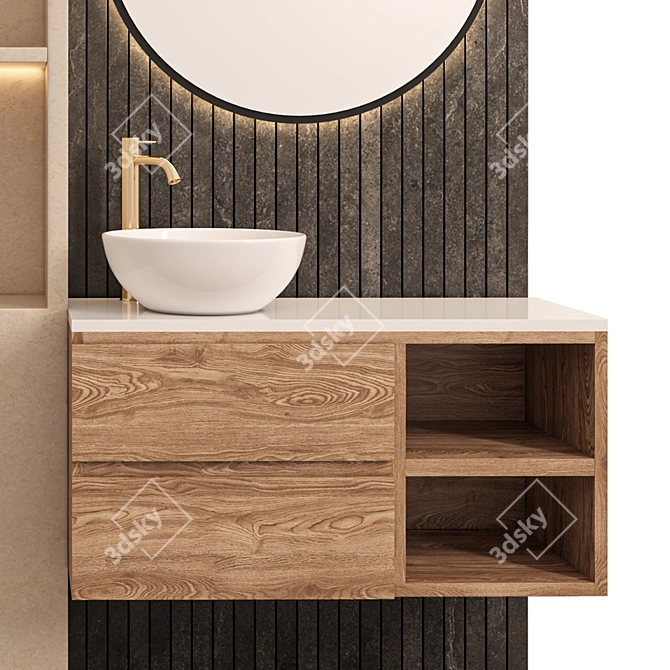 Modern Bathroom Furniture Set 3D 3D model image 4