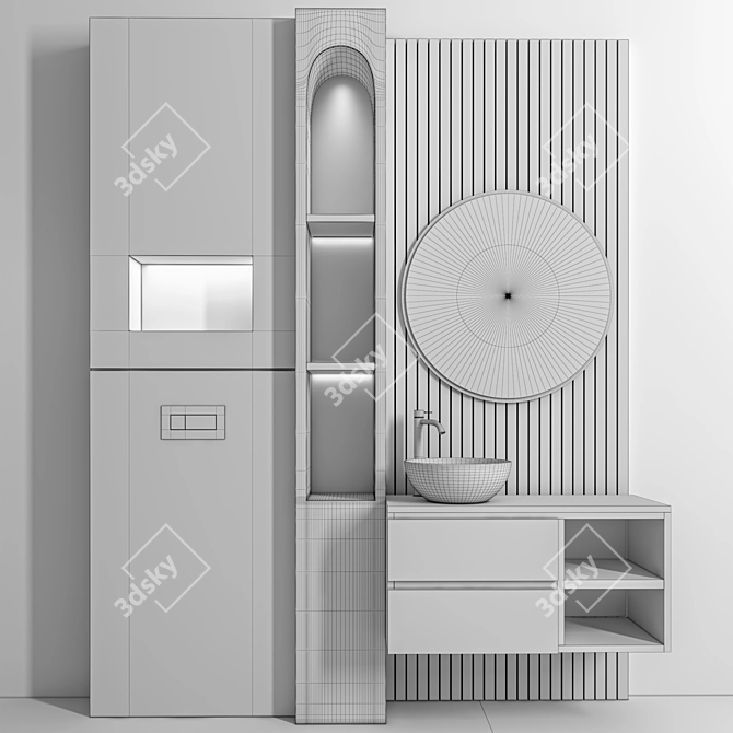 Modern Bathroom Furniture Set 3D 3D model image 6