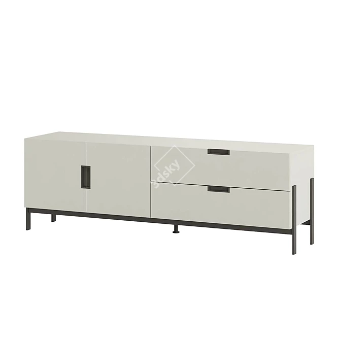 Modern TV Stand Ligess Enclosed 3D model image 2