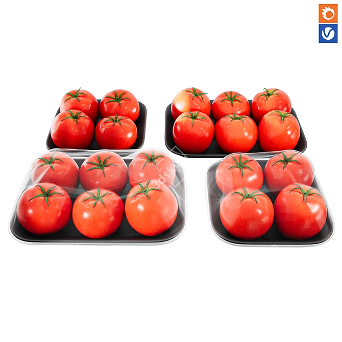 Tomatoes Set09: Textured Tomato Model 3D model image 1