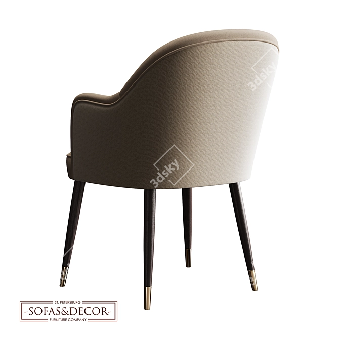 Customizable Ergonomic Birch Chair 3D model image 2