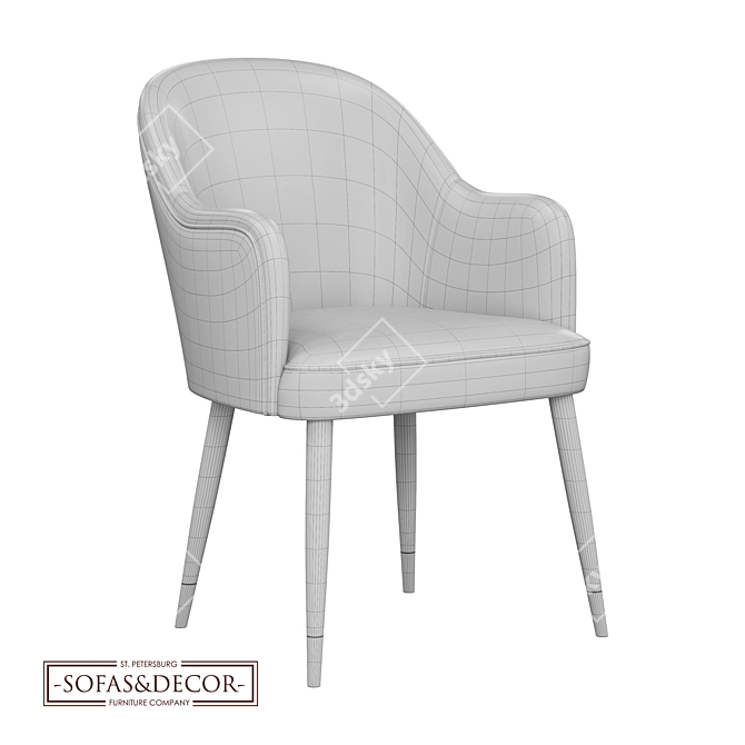 Customizable Ergonomic Birch Chair 3D model image 4