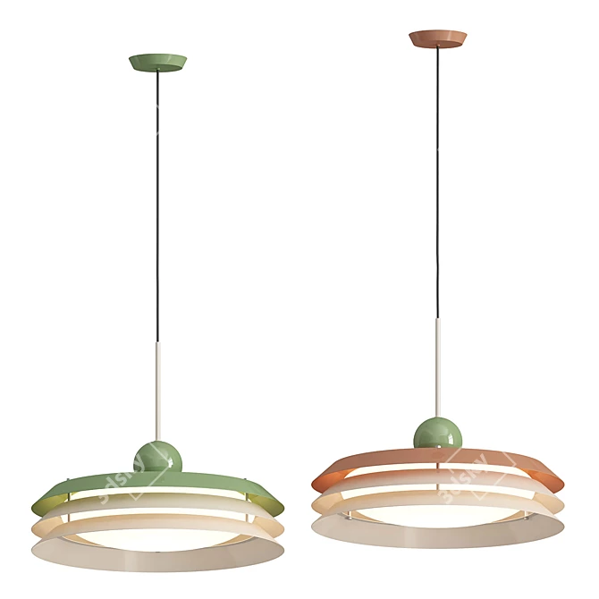 Modern Morandi Pendant Lamp 3D model image 3