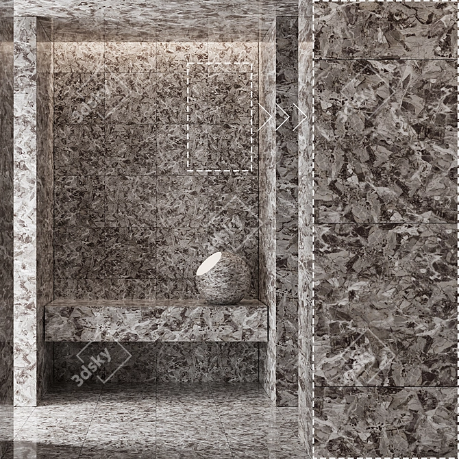 High-Detail Marble Stone Panels 3D model image 4