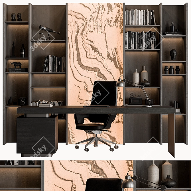 Executive Office Desk 610 3D model image 1