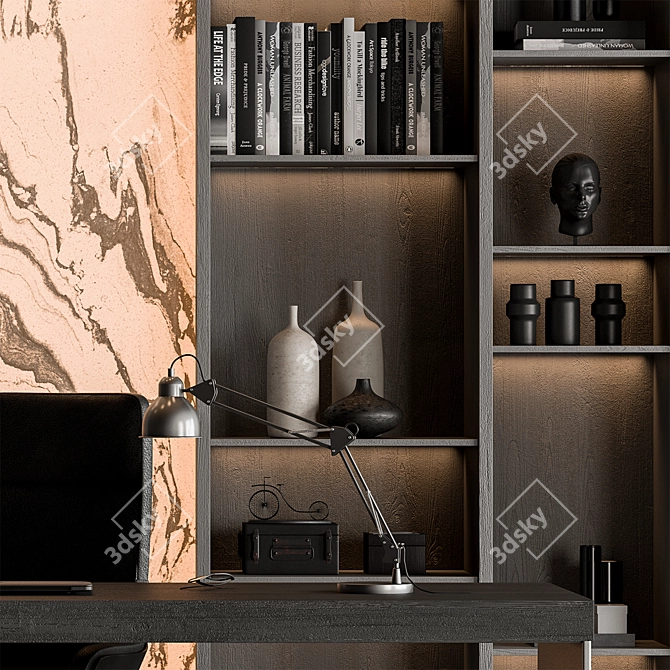 Executive Office Desk 610 3D model image 2