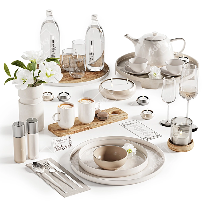 Elegant Tableware MA Set 33 3D model image 1