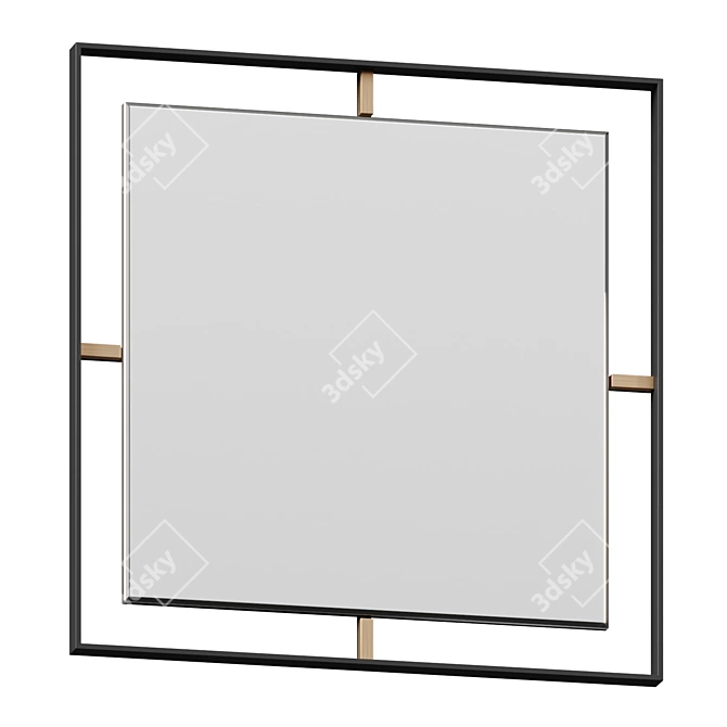 Elegant Iron Framed Accent Mirror 3D model image 1