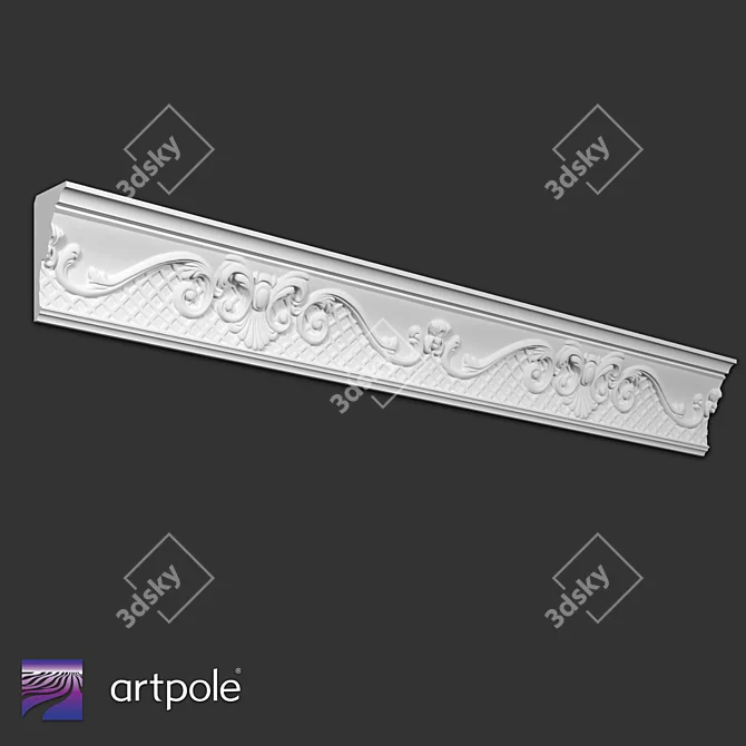 Ornamental Gypsum Cornice SK204 3D model image 1