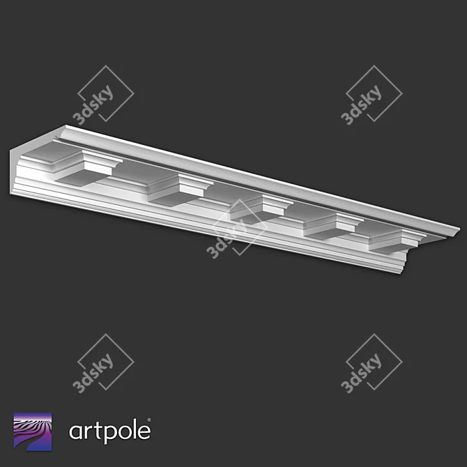 Ornamental Plaster Cornice SK124N 3D model image 2