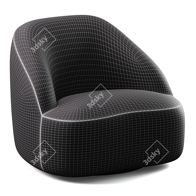 Modern Designer Margas Lounge Chair 3D model image 5