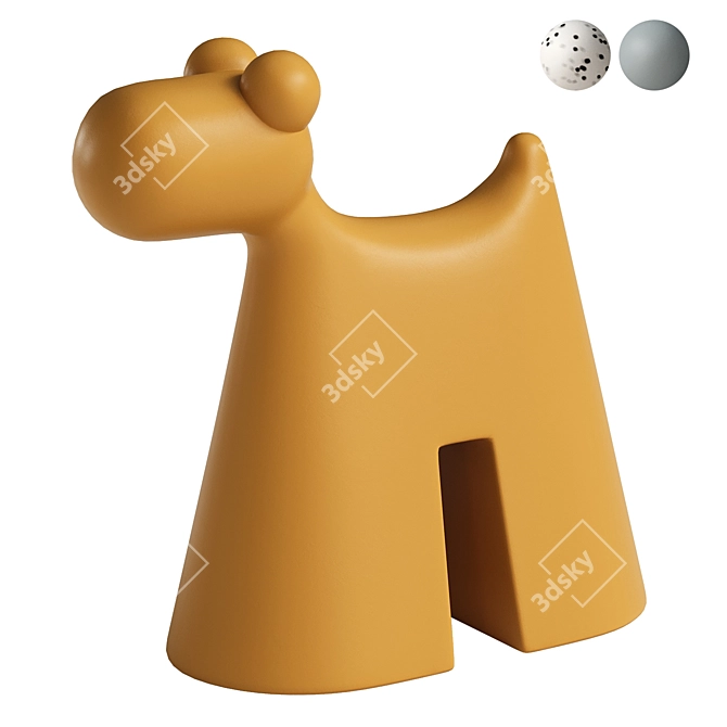 Minimalist Dog Ottoman for Kids 3D model image 1