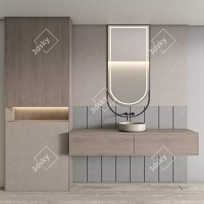 Modern Bathroom Furniture Set 3D model image 4