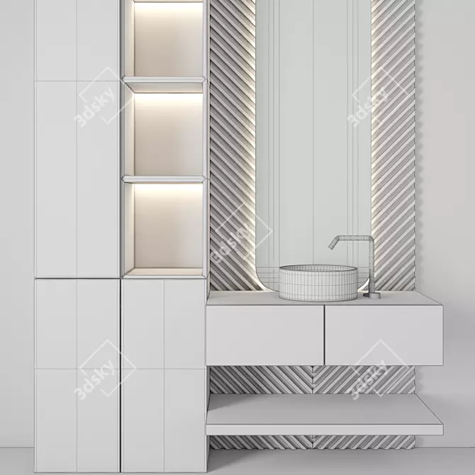 Modern Bathroom Furniture Set 3D model image 5