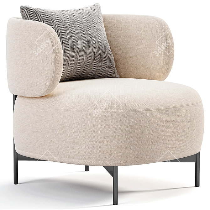 Elegant AKIKO LOUNGE Armchair Collection 3D model image 1