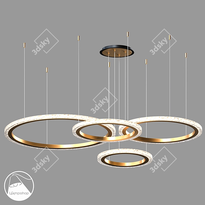 Adjustable Chandelier Bundle with Base 3D model image 1