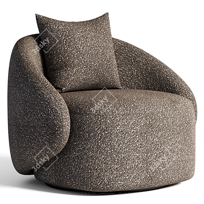  Modern Swivel Armchair By Orixa 3D model image 2