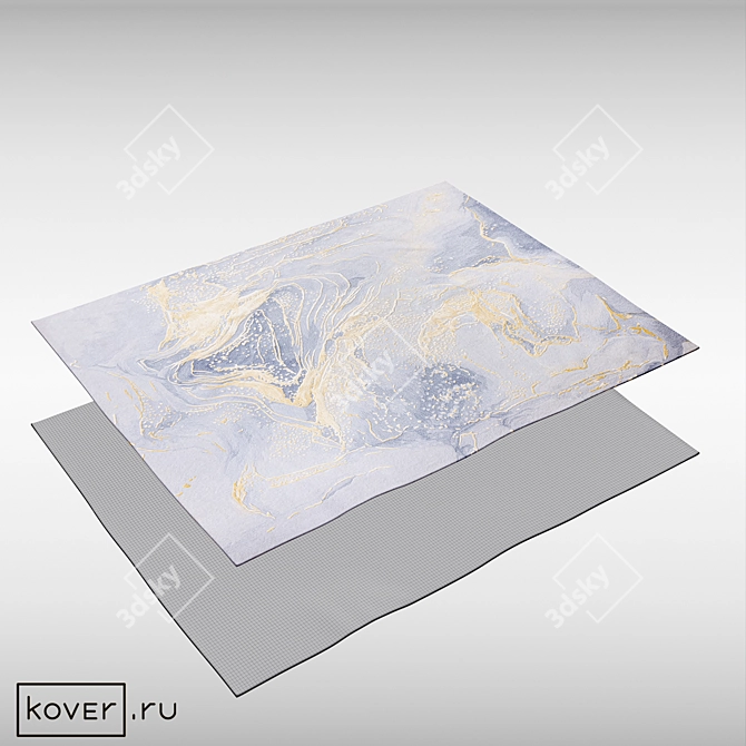 Prismatic N Grey Gold Rug 3D model image 2