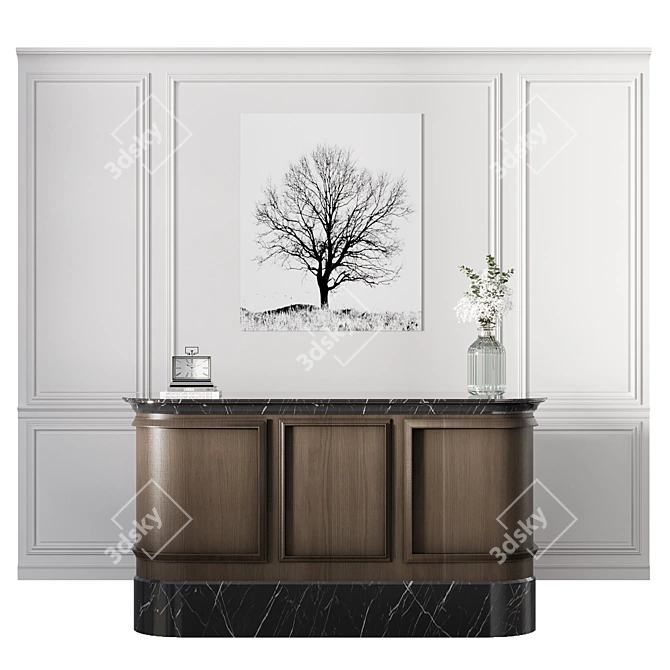 Modern Reception Desk 3D Model 3D model image 1