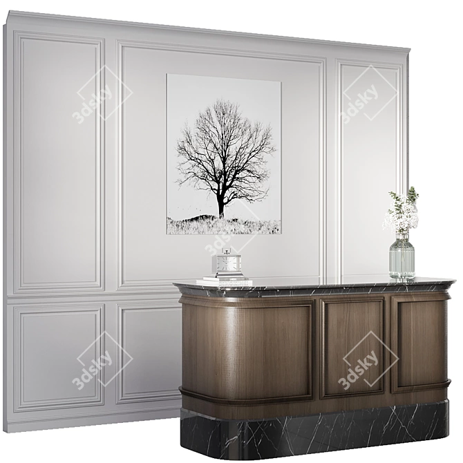 Modern Reception Desk 3D Model 3D model image 3