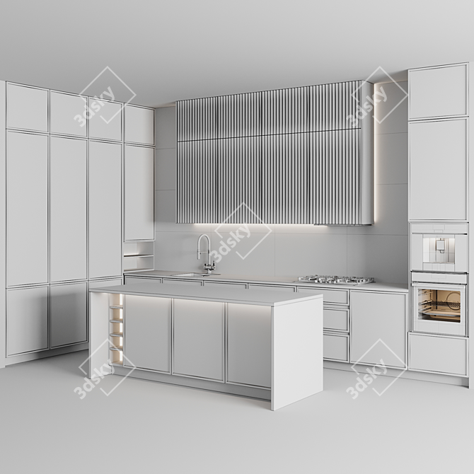 Adjustable Modular 316 Kitchen 3D model image 7