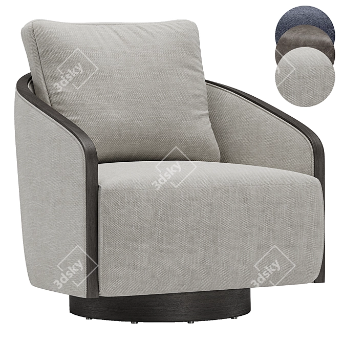 Elegant Swivel Armchair, Premium Design 3D model image 1