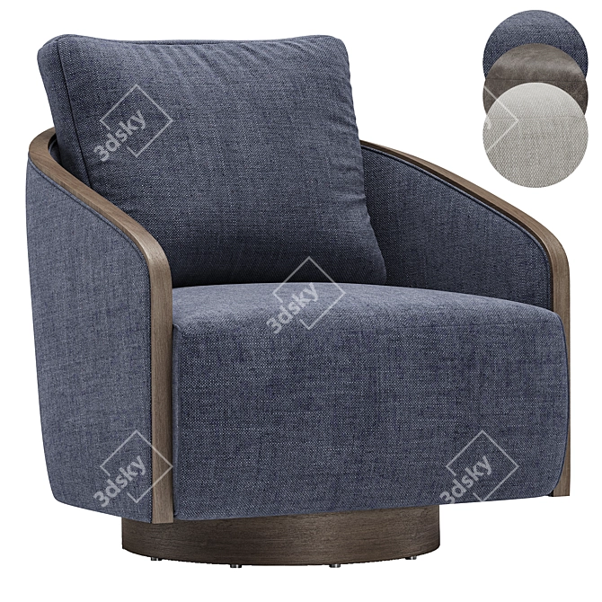 Elegant Swivel Armchair, Premium Design 3D model image 3