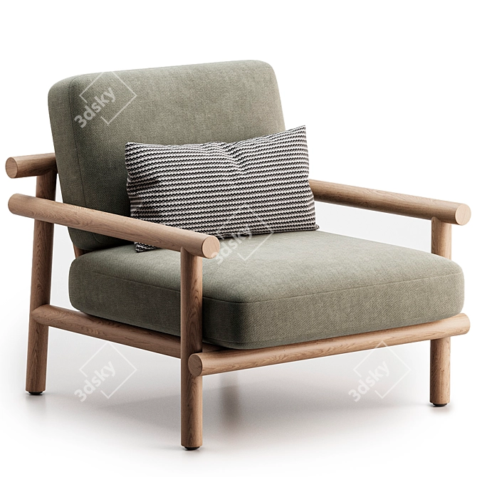 Stylish Fabric Garden Armchair Ayana 3D model image 1