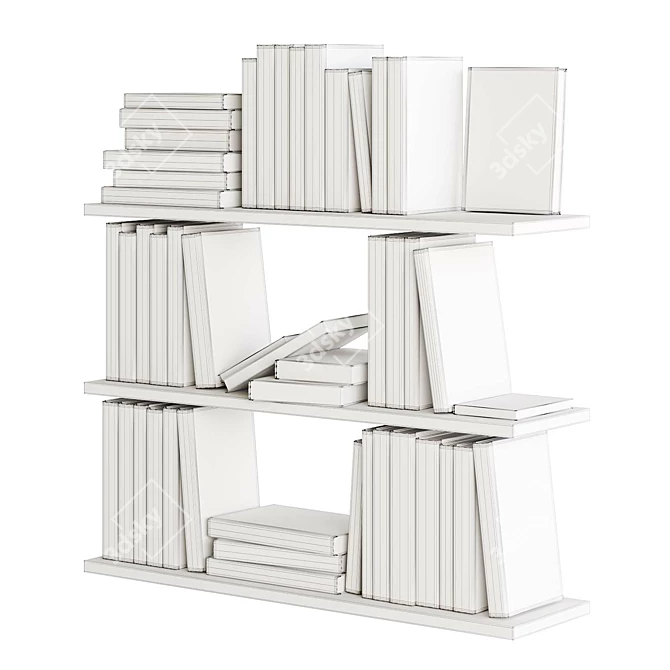 Decorative Bookshelf Display Books 3D model image 4