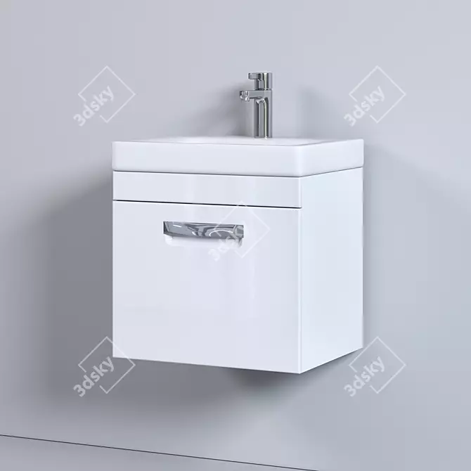 Modern White Bathroom Vanity Set 3D model image 7