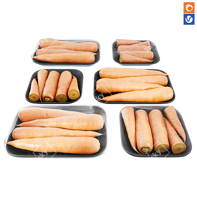 Versatile Carrot Texture Set 3D model image 1