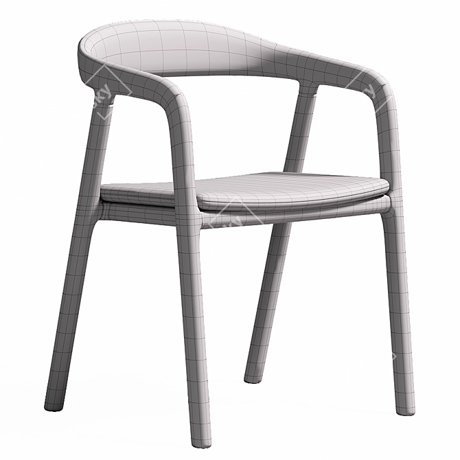 Sleek Nordic Dining Chair 3D model image 3