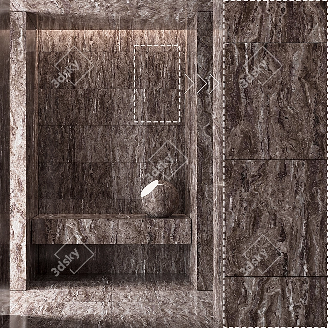 High Detail Marble Stone Panels 3D model image 4