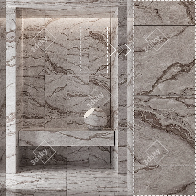 Corona Marble Stone Panels Texture 3D model image 4