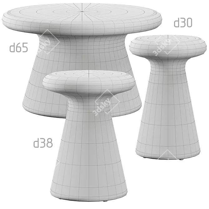 Glassy Tables Set by La Redoute 3D model image 5