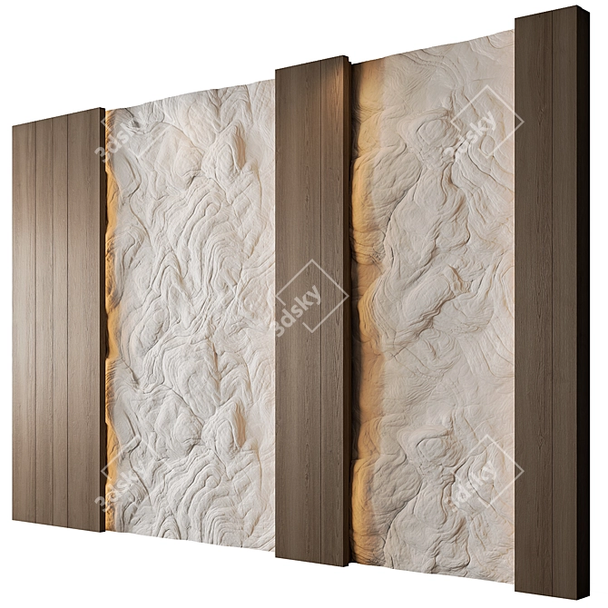 Modern Wood Wall Panel 04 3D model image 1