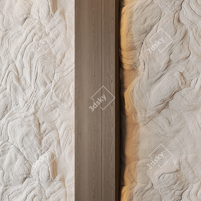 Modern Wood Wall Panel 04 3D model image 3