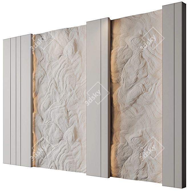 Modern Wood Wall Panel 04 3D model image 4