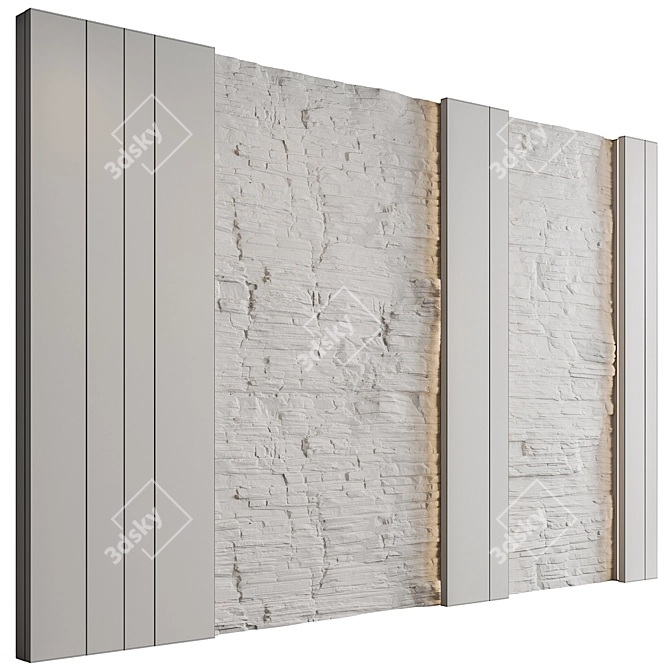 Minimalist Gray Wall Panel 5 3D model image 5