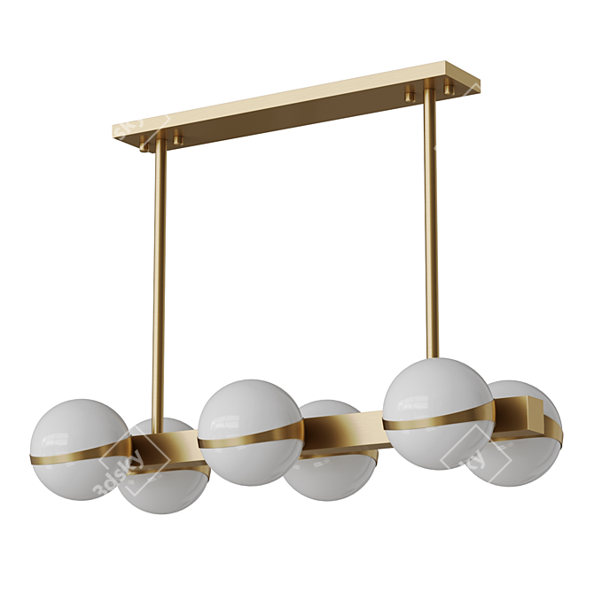 Kaira Long Glass Pendant Light 3D model image 1