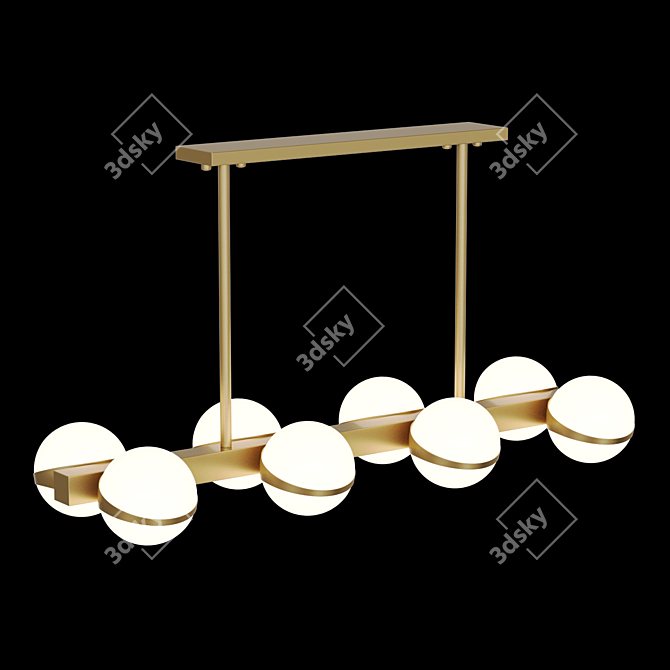 Kaira Long 8 Glass Metal Lamp 3D model image 2