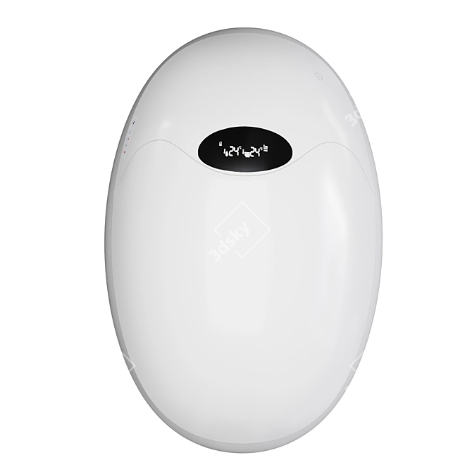 Egg-Shaped Smart Toilet w/ Remote 3D model image 3