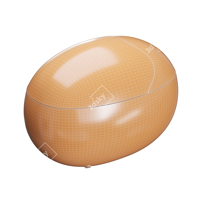 Egg-Shaped Smart Toilet w/ Remote 3D model image 4