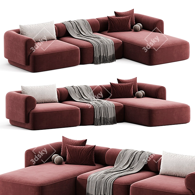 Elegant Melody Sectionals Sofa in Luxury - 2015 3D model image 3