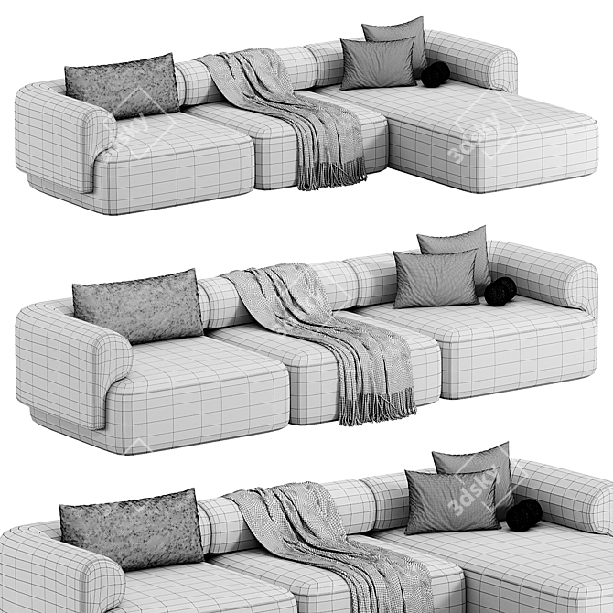 Elegant Melody Sectionals Sofa in Luxury - 2015 3D model image 5