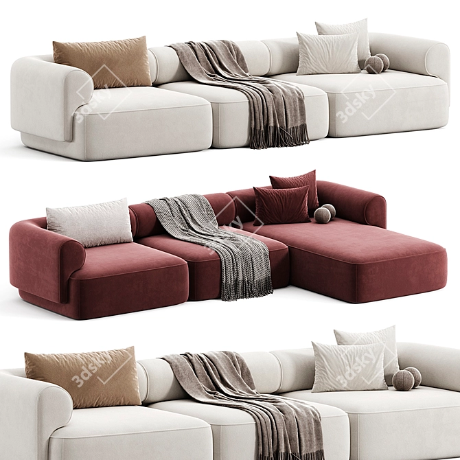 Elegant Melody Sectionals Sofa in Luxury - 2015 3D model image 8