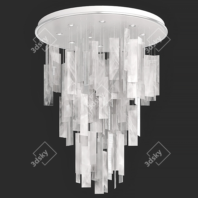 Smoky Glass Statement Chandelier 3D model image 1